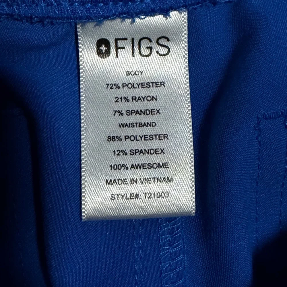 FIGS Scrub Set Royal Blue Casma Top XS Livingston Straight Leg Pants XS